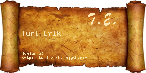 Turi Erik névjegykártya